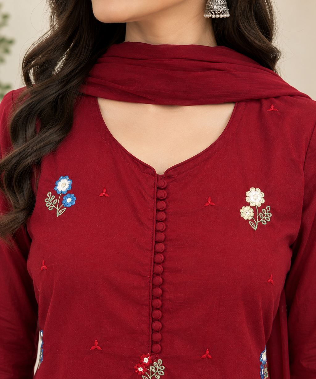 Graceful Floral Work Kurta Set
