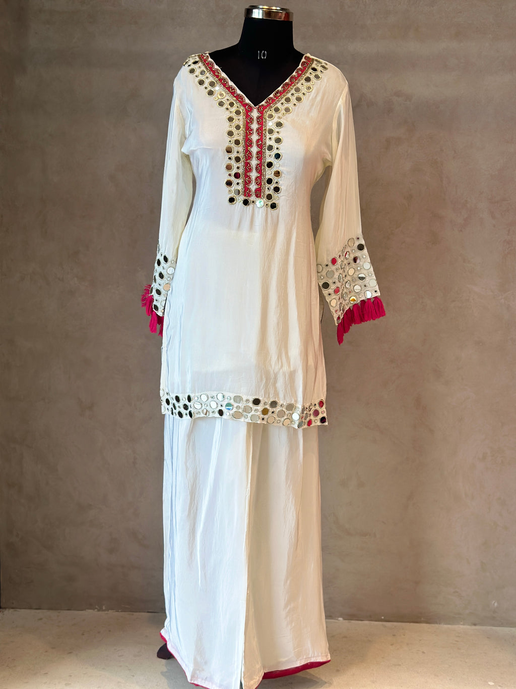 PREMIUM PLAZO SET WITH ORIGINAL MIRROR WORK