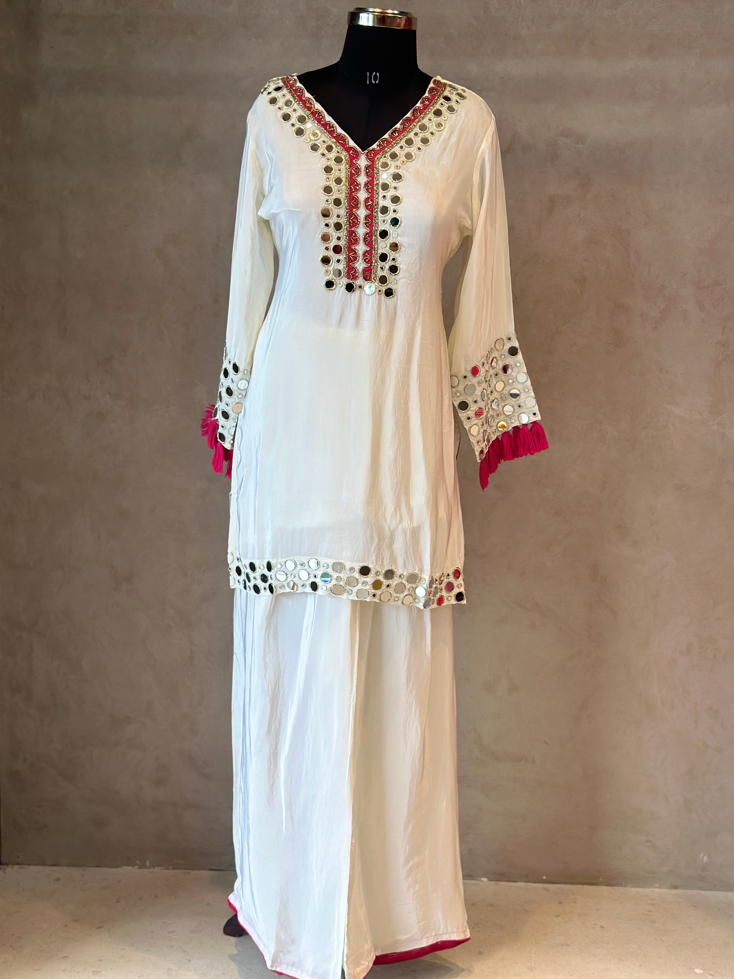 PREMIUM PLAZO SET WITH ORIGINAL MIRROR WORK