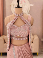 Designer Choker Neck Drape Saree