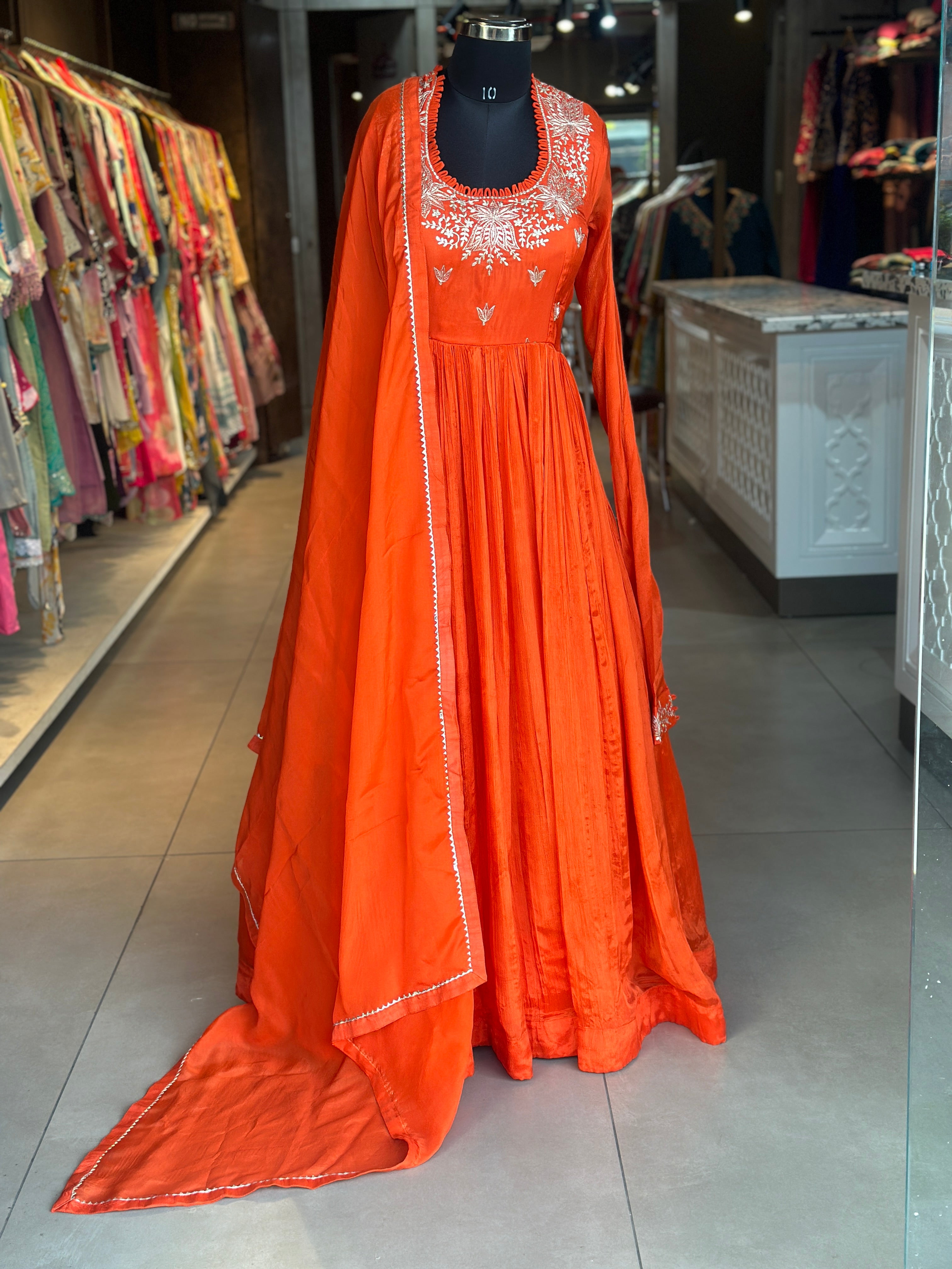 TRADITIONAL LONG GOWN IN HANDWORK