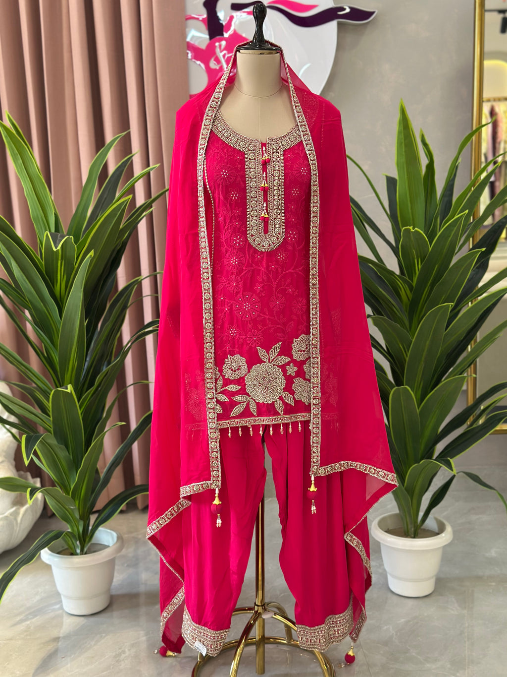 Trendy Farshi Suit Set With Heavy Handwork Detailing