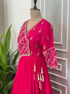 Angrakha Style Handwork Floor length Gown