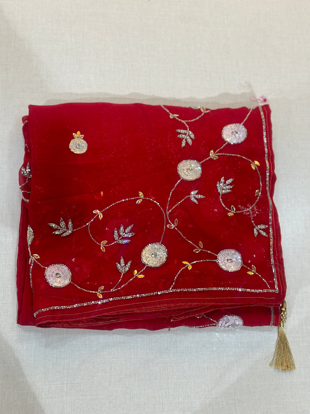 KARWACHOUTH SPECIAL HANDWORK SAREE