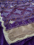 ✨Royal Bandhej Saree with Premium Gota Patti Detailing ✨