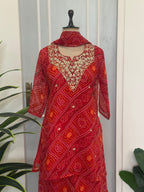 ✨ Traditional Bandhej Handwork Three-Piece Set ✨