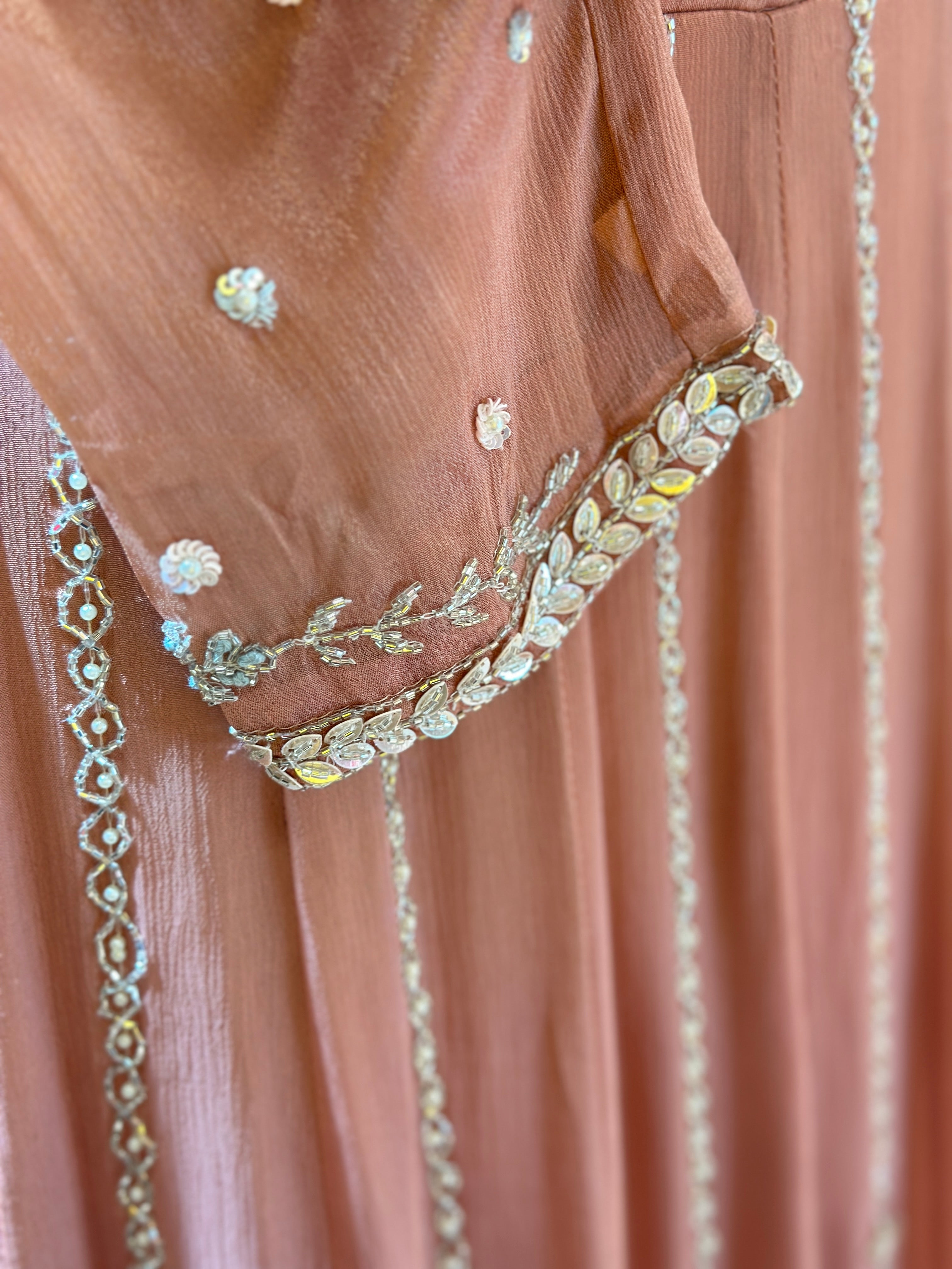 PURE CHINON ANARKALI SUIT SET