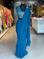 Draping Saree With Heavy Blouse