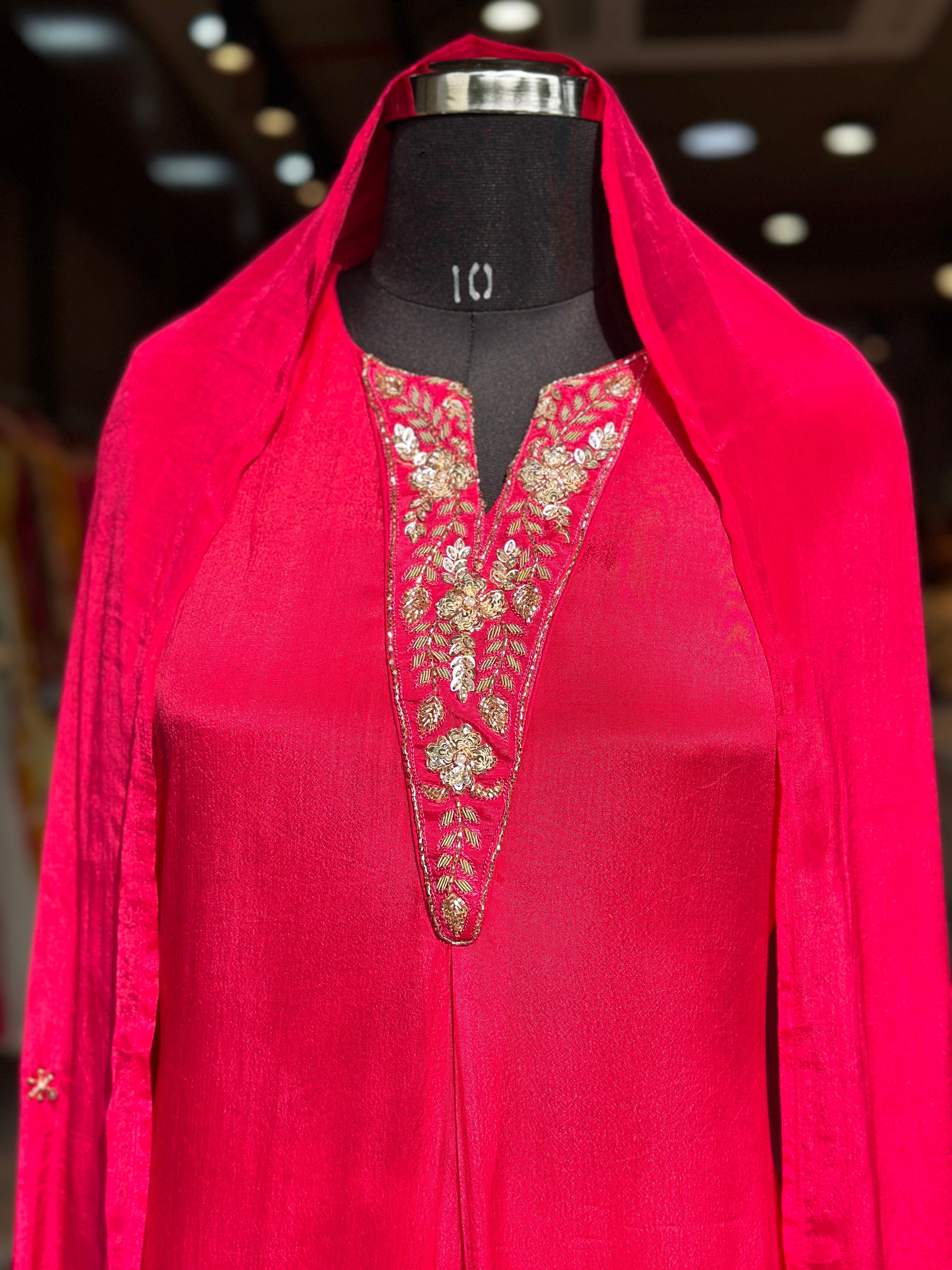 PURE CHINON HANDWORK SUIT