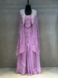 PURE ORGANZA PLAZO SET WITH BEAUTIFUL PEARLS HANDWORK