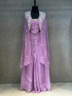 PURE ORGANZA PLAZO SET WITH BEAUTIFUL PEARLS HANDWORK