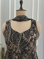Royal Black Heavy Handwork Occasion Wear Indo-western Set