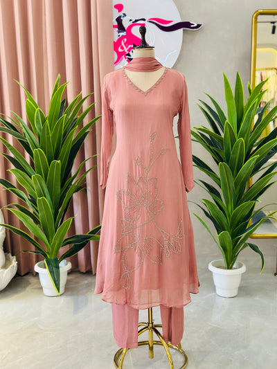 Aline Kurta Set With Handwork