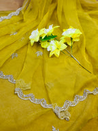 BEAUTIFUL SHADES OF HANDWORK SAREE
