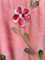 HAND BRUSH PAINT HANDWORK SAREE