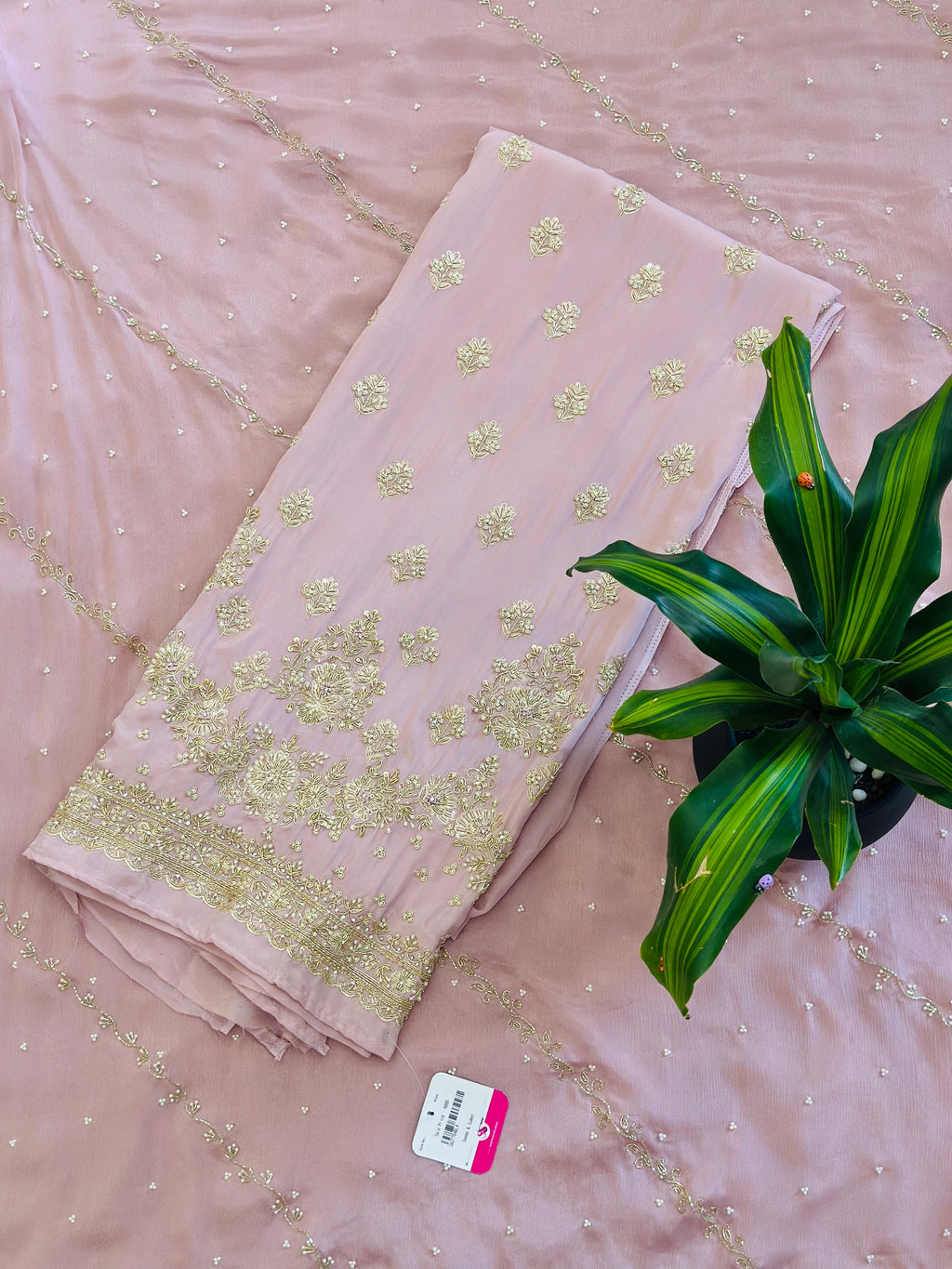 Premium Unstitched Crepe Handwork Suit
