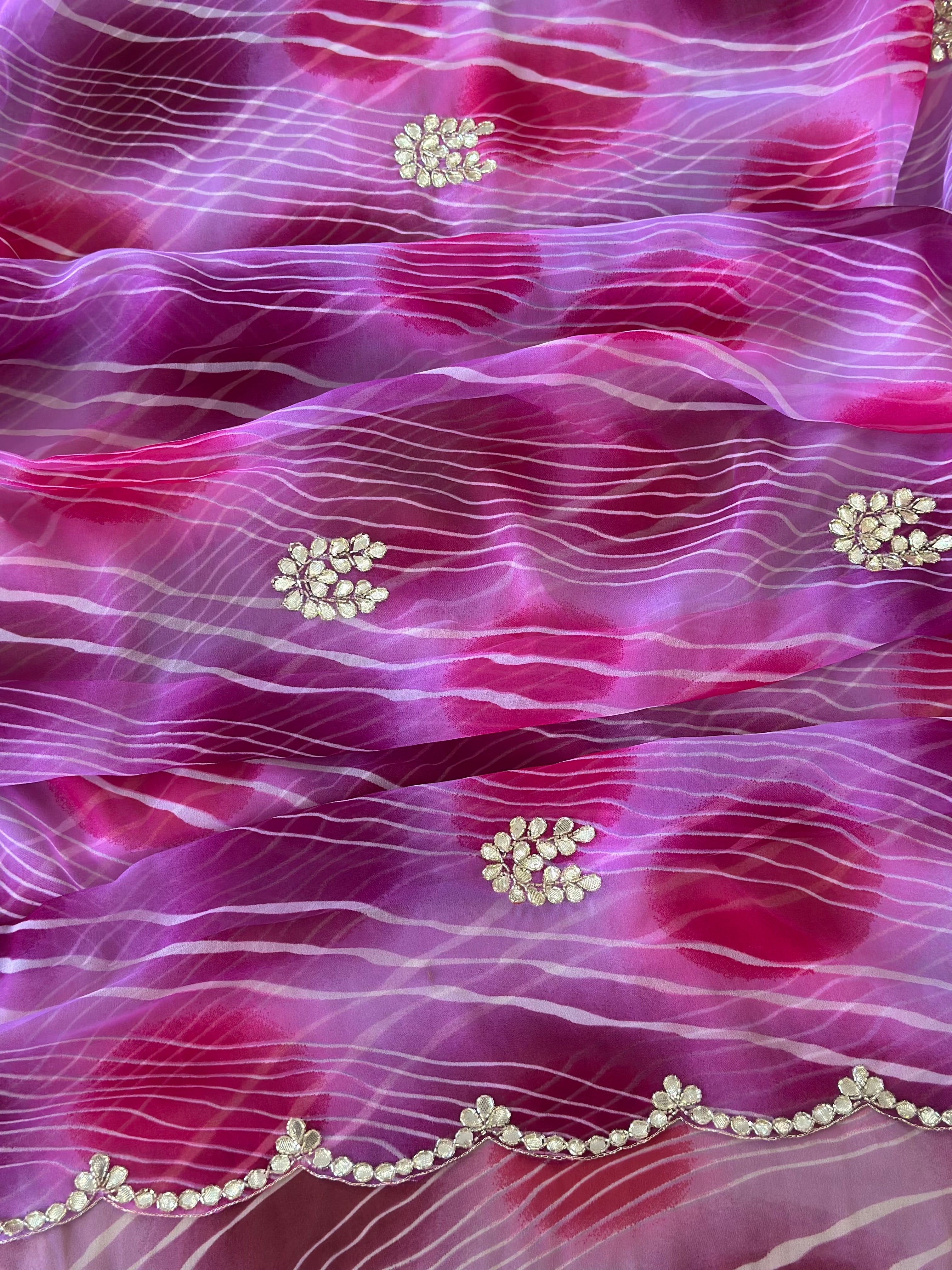 Premium Leheriya Gotapatti Handwork Saree