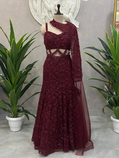 Designer One Shoulder Lehenga Set
