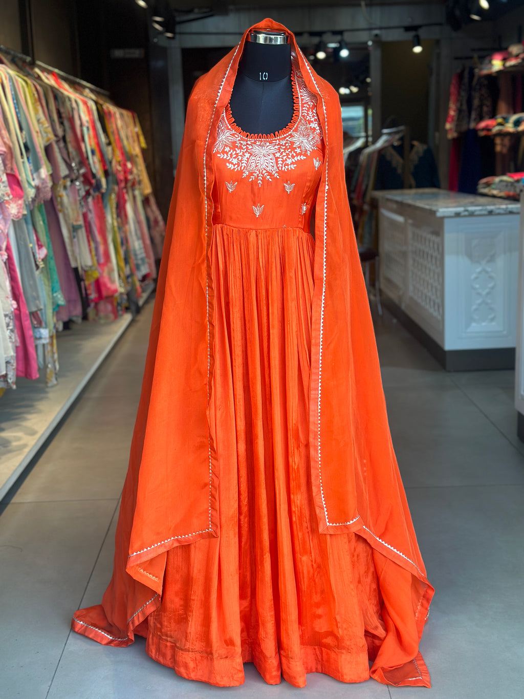 TRADITIONAL LONG GOWN IN HANDWORK