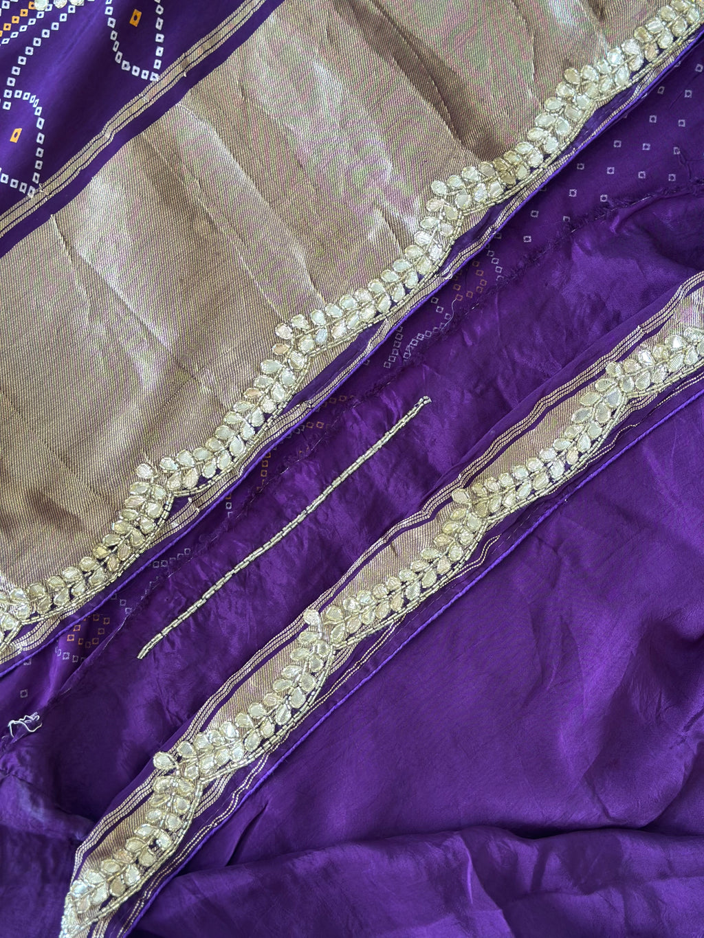 ✨Royal Bandhej Saree with Premium Gota Patti Detailing ✨