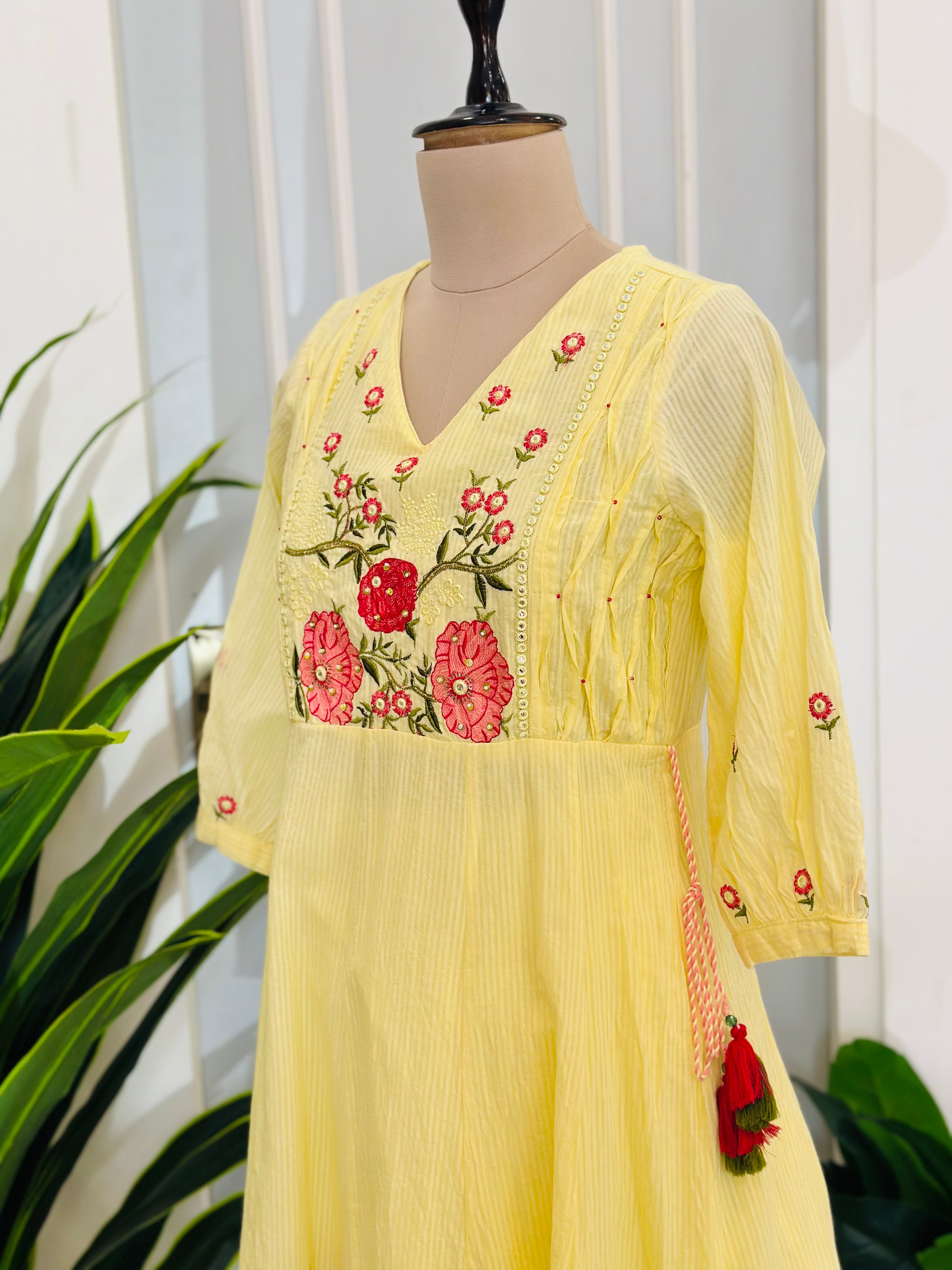 Phoolkari Embroidered A-Line Suit Set
