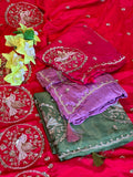 KARWACHOUTH SPECIAL HANDWORK SAREE