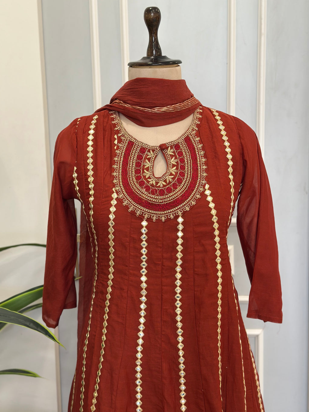 ✨ Royal Mirror Flair Anarkali Set ✨