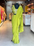 Draping Saree With Heavy Blouse