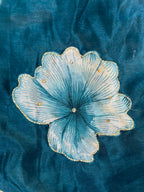 PURE CHINON FLORAL HANDWORK SAREE