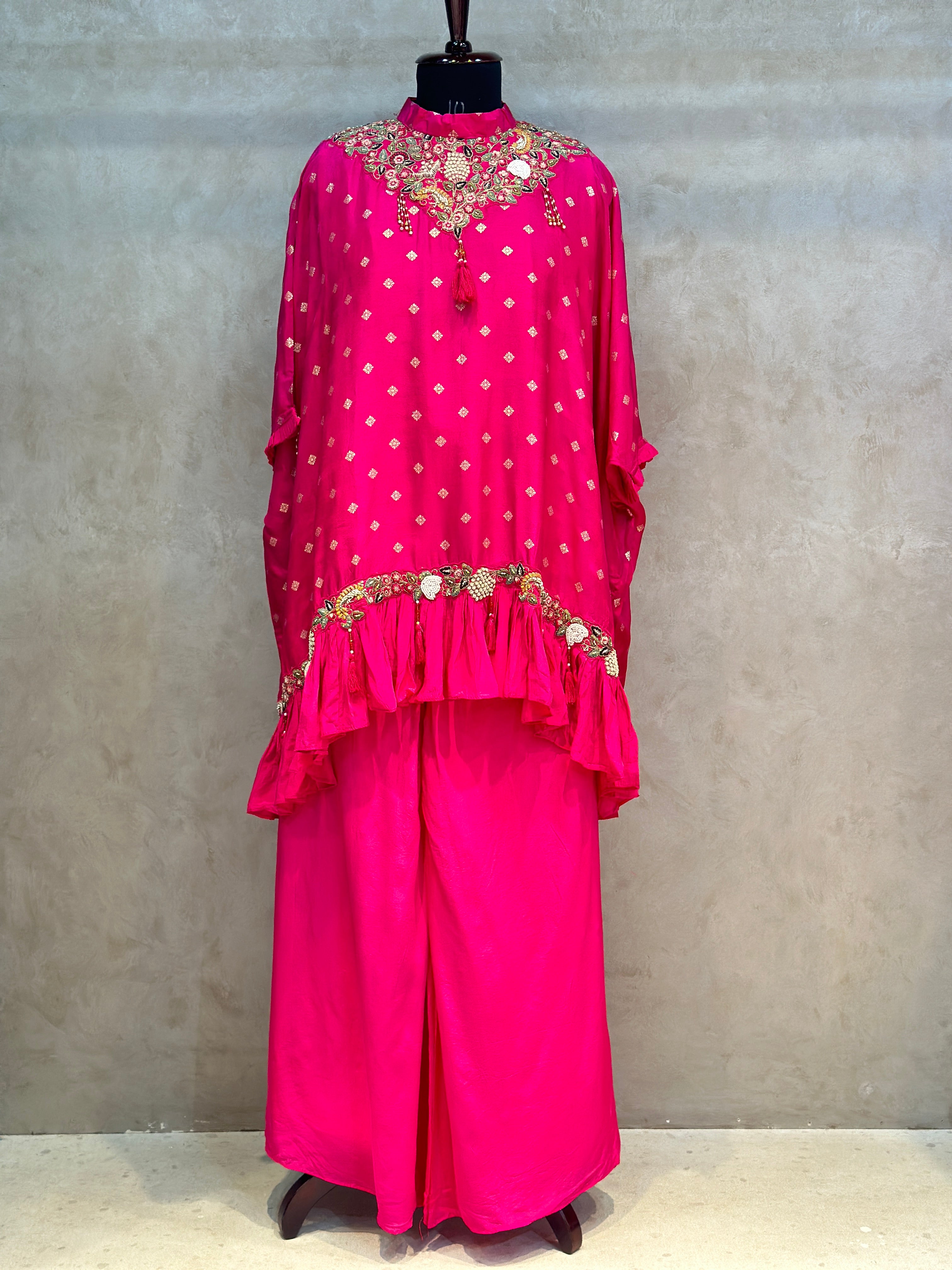 FLORAL HANDWORK KAFTAN SET