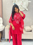Traditional Bandhej Print Farshi Kurta Set