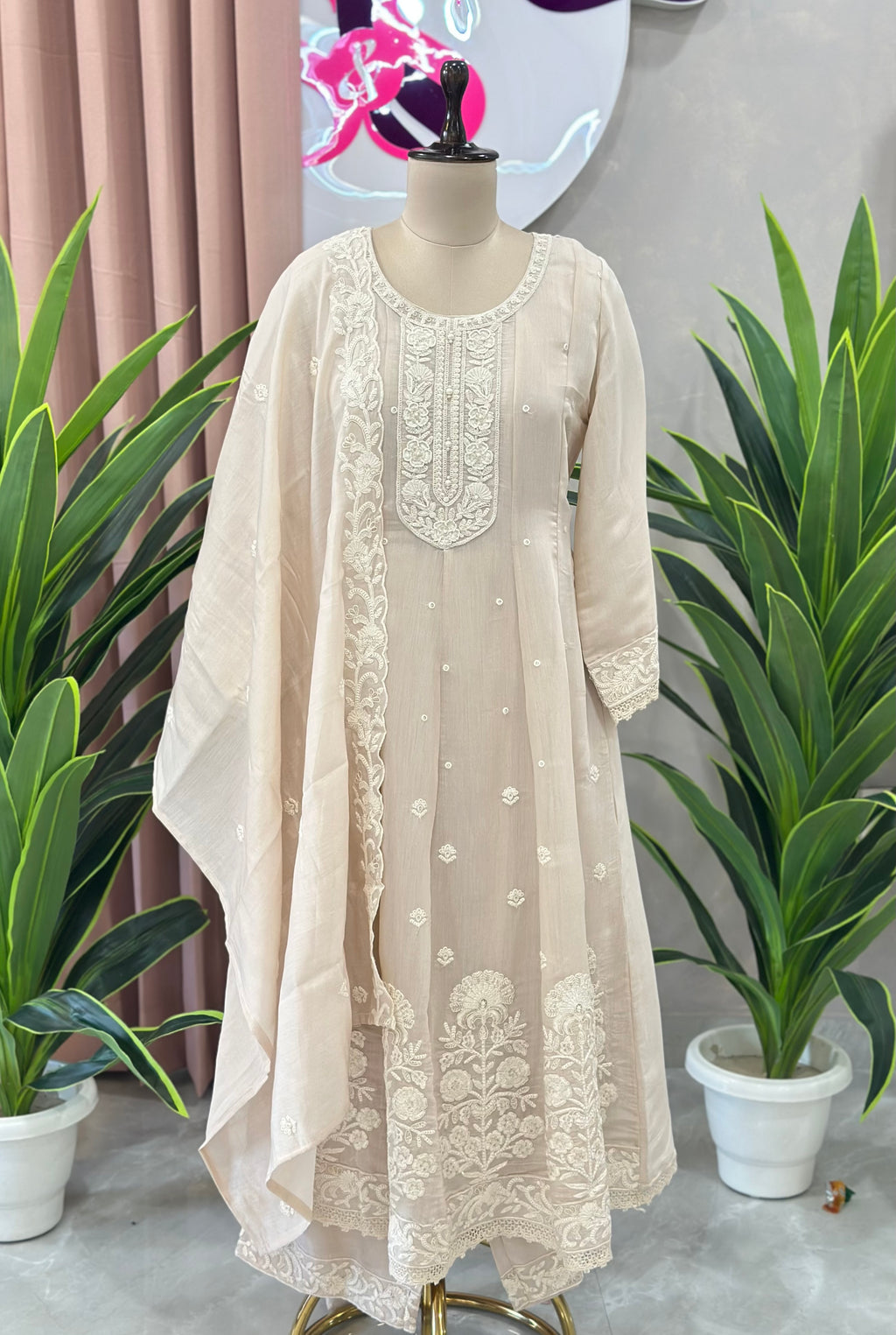 Beautiful Thread Work Anarkali Suit Set