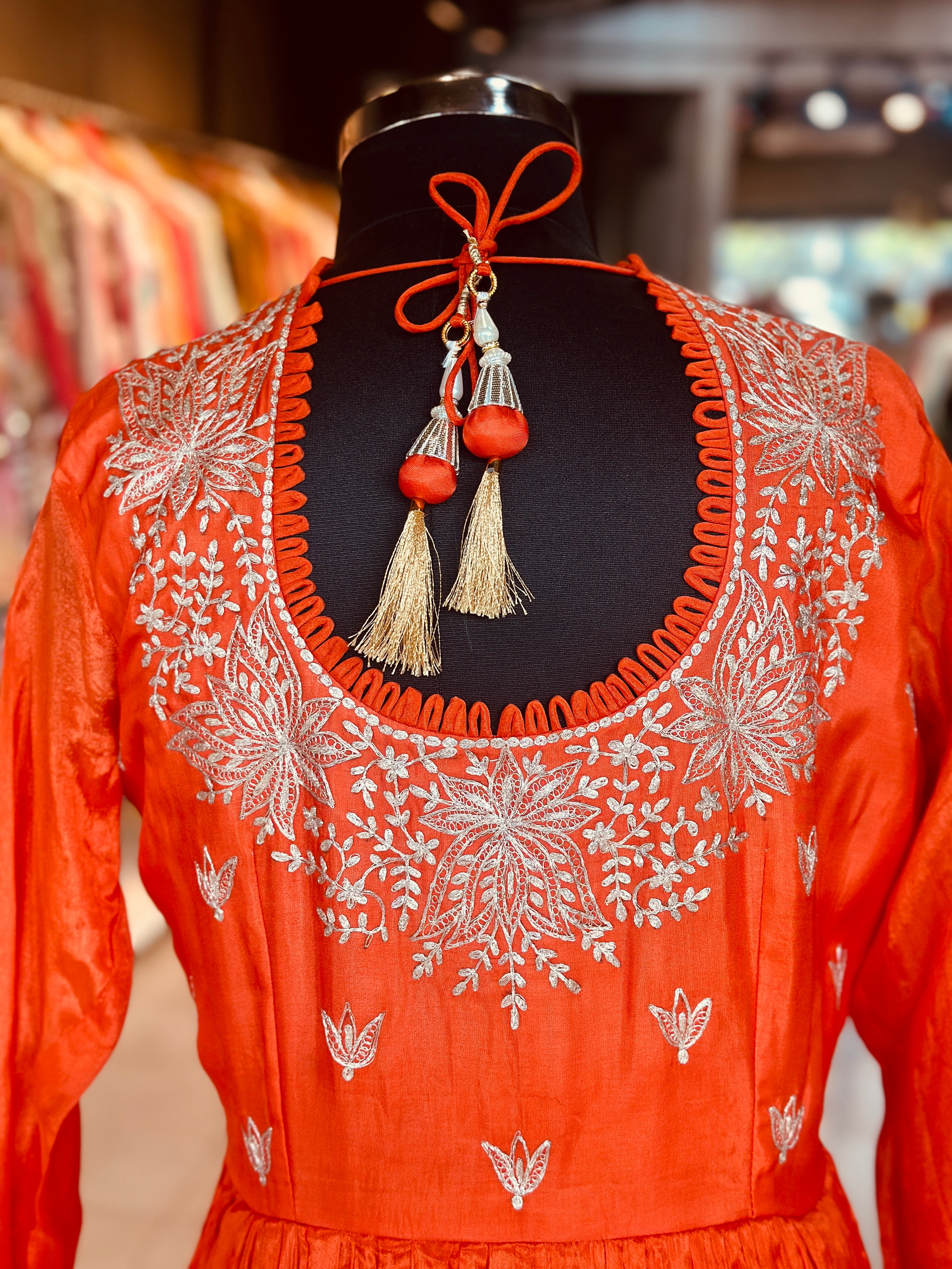 TRADITIONAL LONG GOWN IN HANDWORK