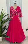 Angrakha Style Handwork Floor length Gown