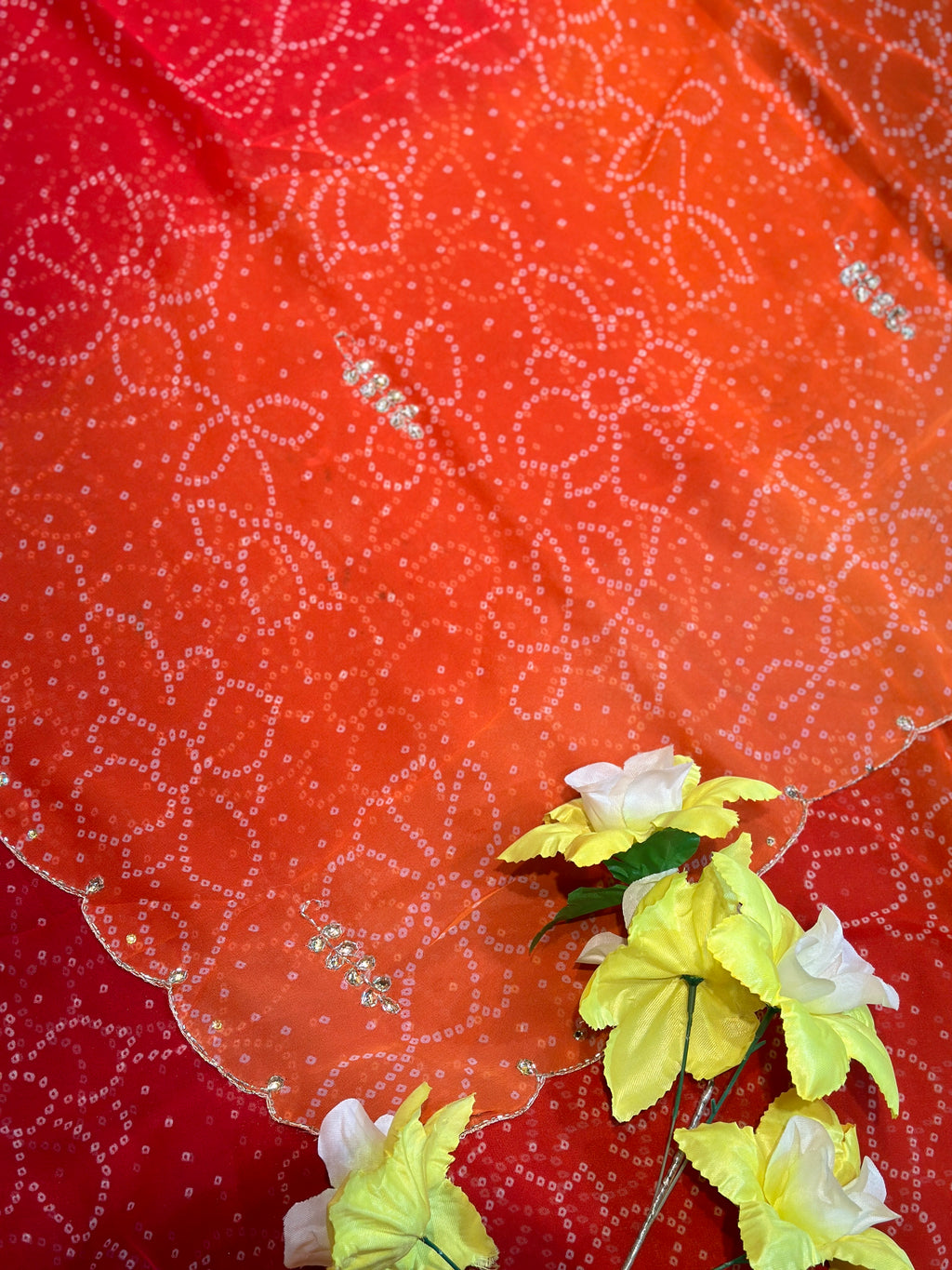 OMBRÉ BHANDEJ HANDWORK SAREE