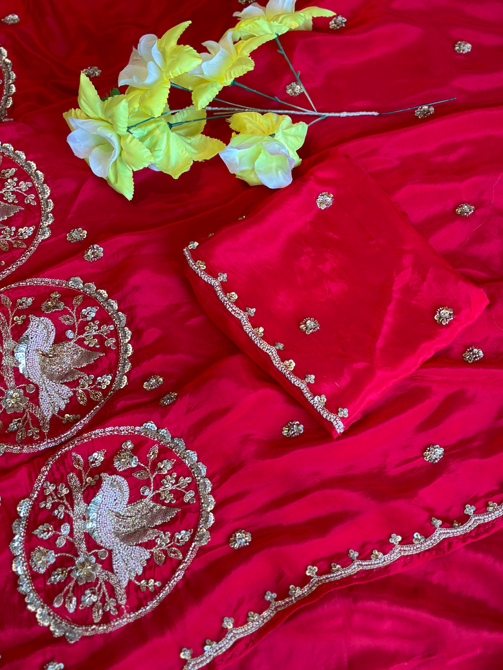 KARWACHOUTH SPECIAL HANDWORK SAREE
