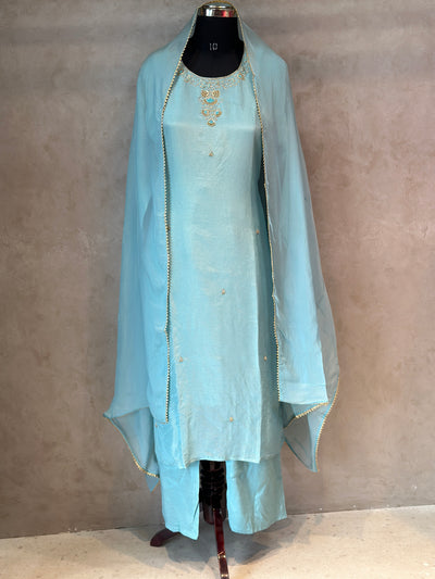 PURE ZARI TISSUE HANDWORK SUIT SET