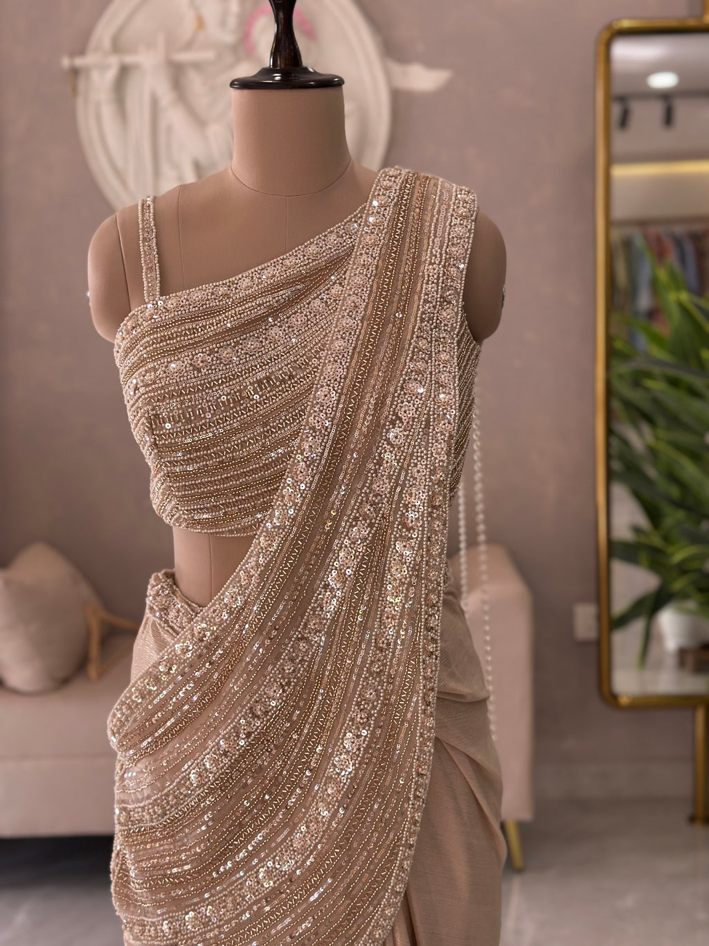 Glamour Pearl Work Saree Set