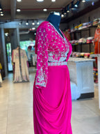 PRE DRAPPED HEAVY HANDWORK SAREE