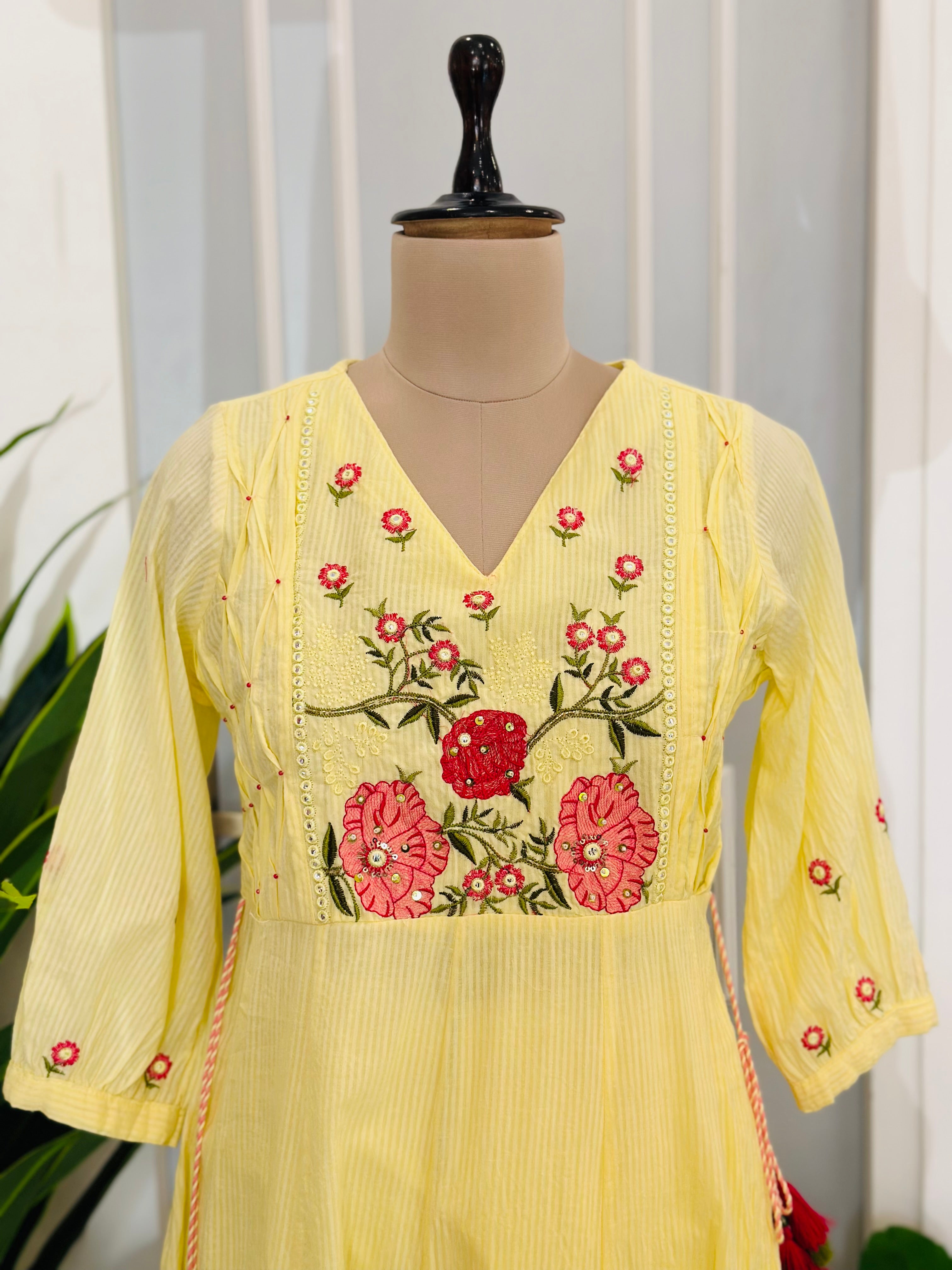 Phoolkari Embroidered A-Line Suit Set