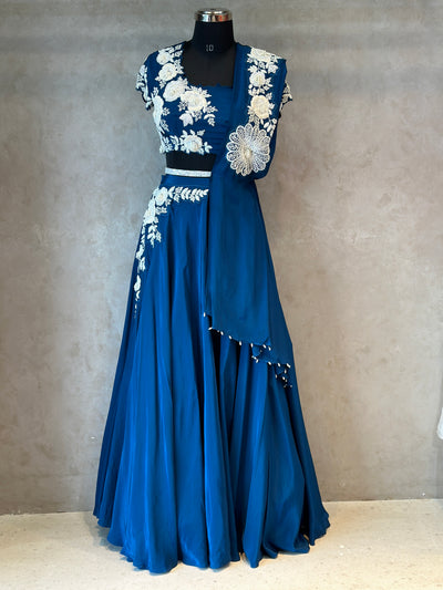 DESIGNER LEHNGA SET WITH BEAUTIFUL PEARL WORK