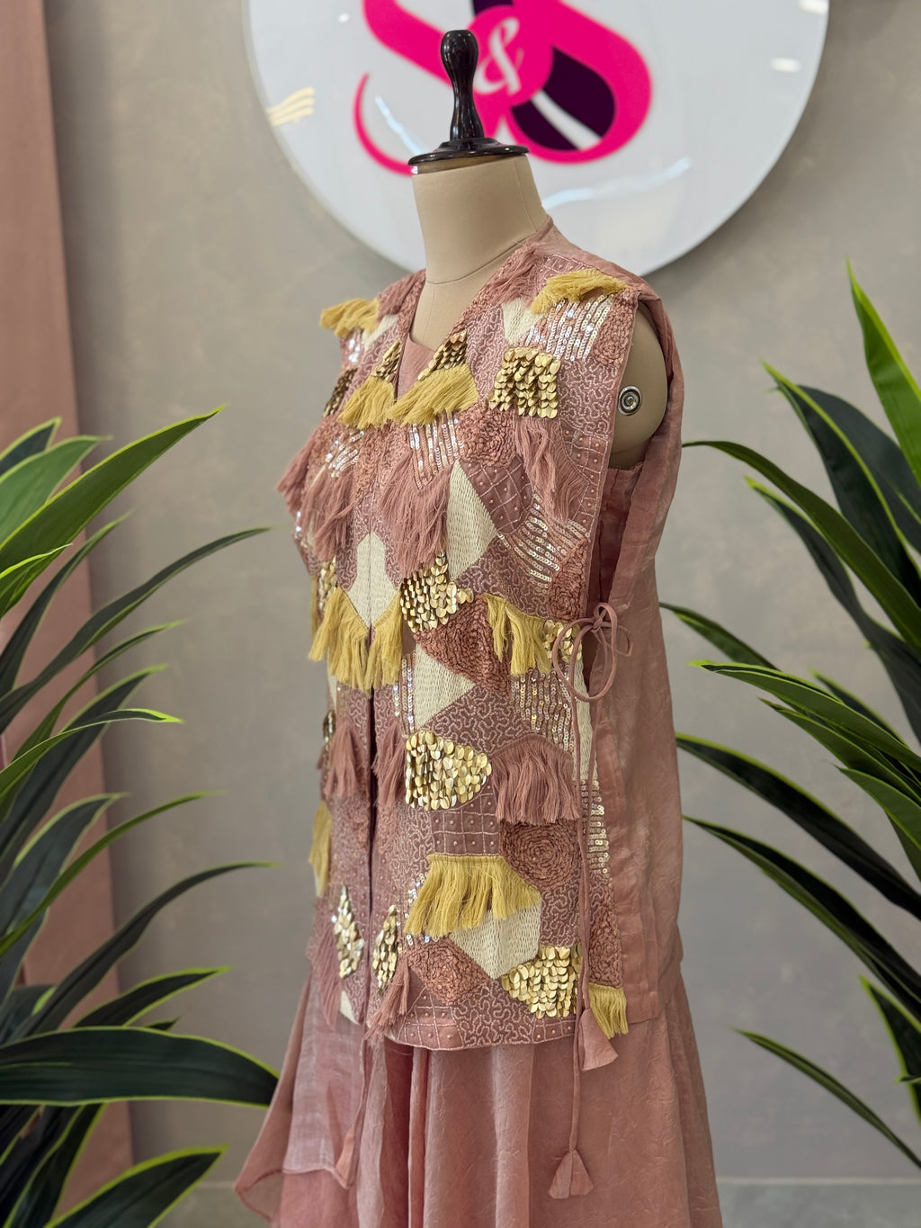 Designer Drape Style Skirt Set