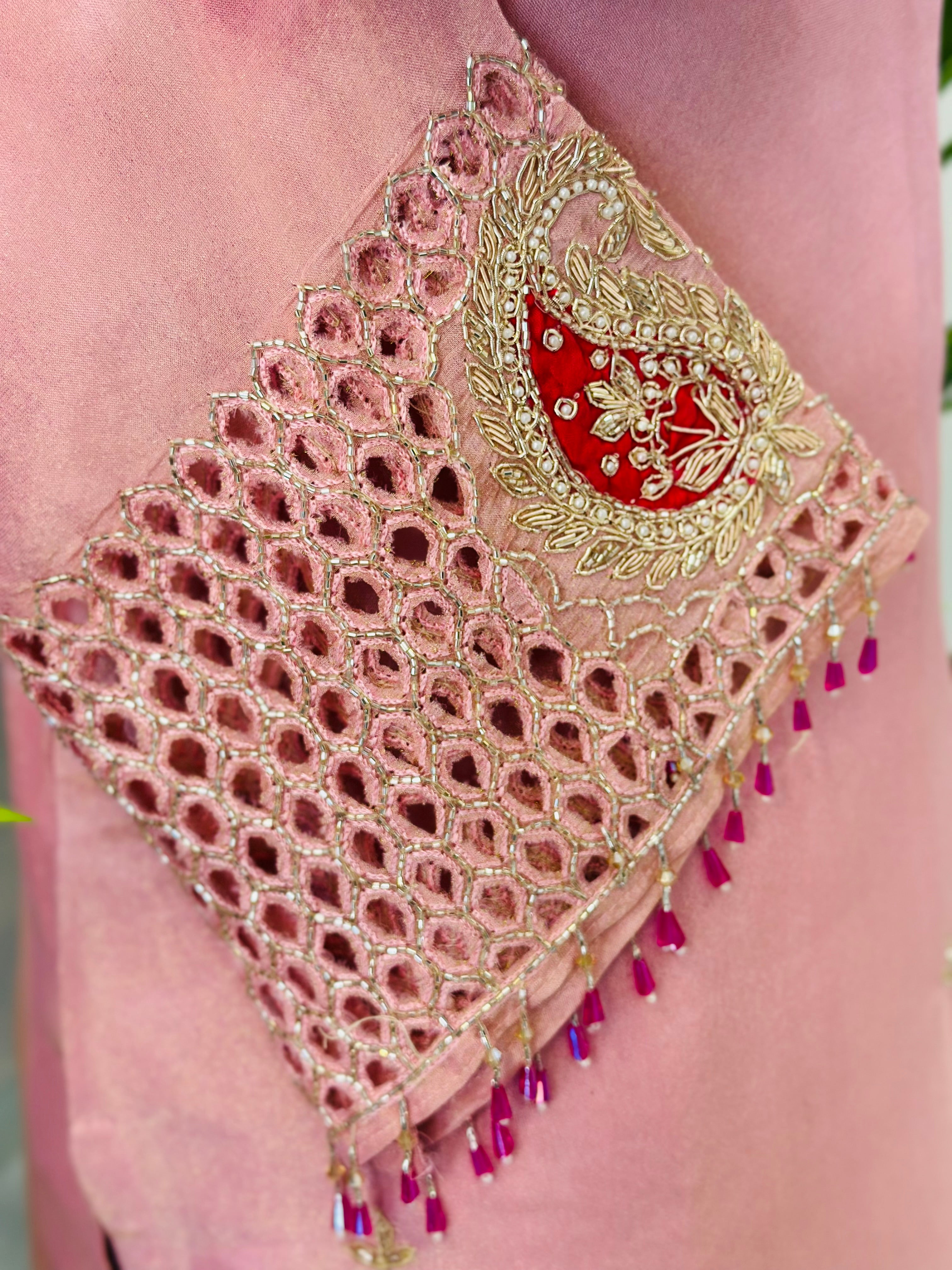 Graceful Plazo Set with Intricate Handwork & Banarasi Dupatta