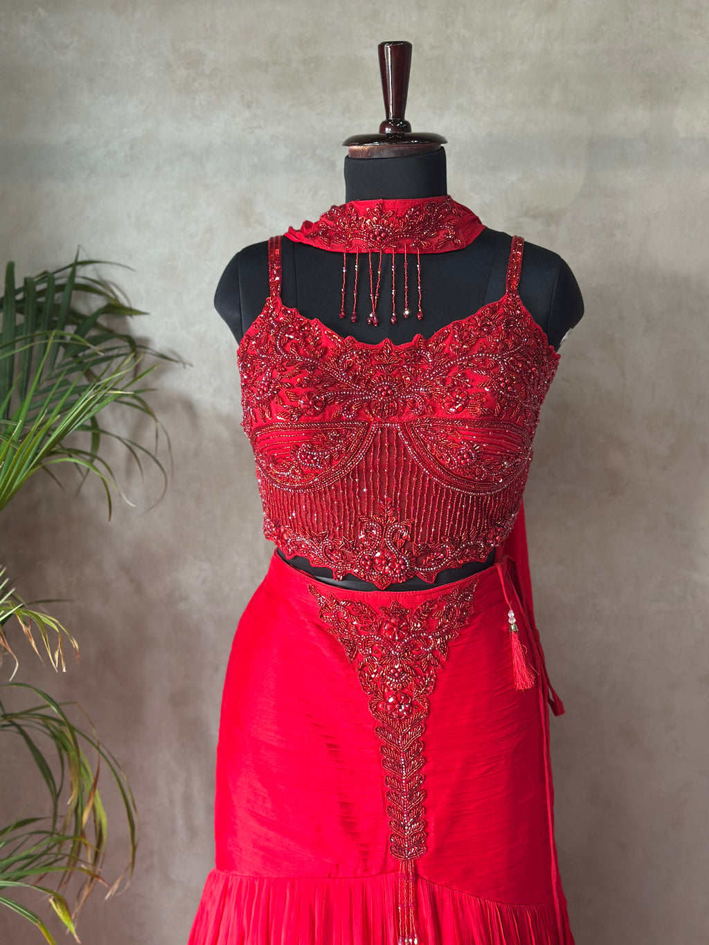 PREMIUM HANDWORK FISH CUT LEHNGA SET