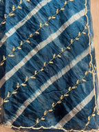 PURE SOFT ZARI TISSUE LAHRIYA HANDWORK SAREE