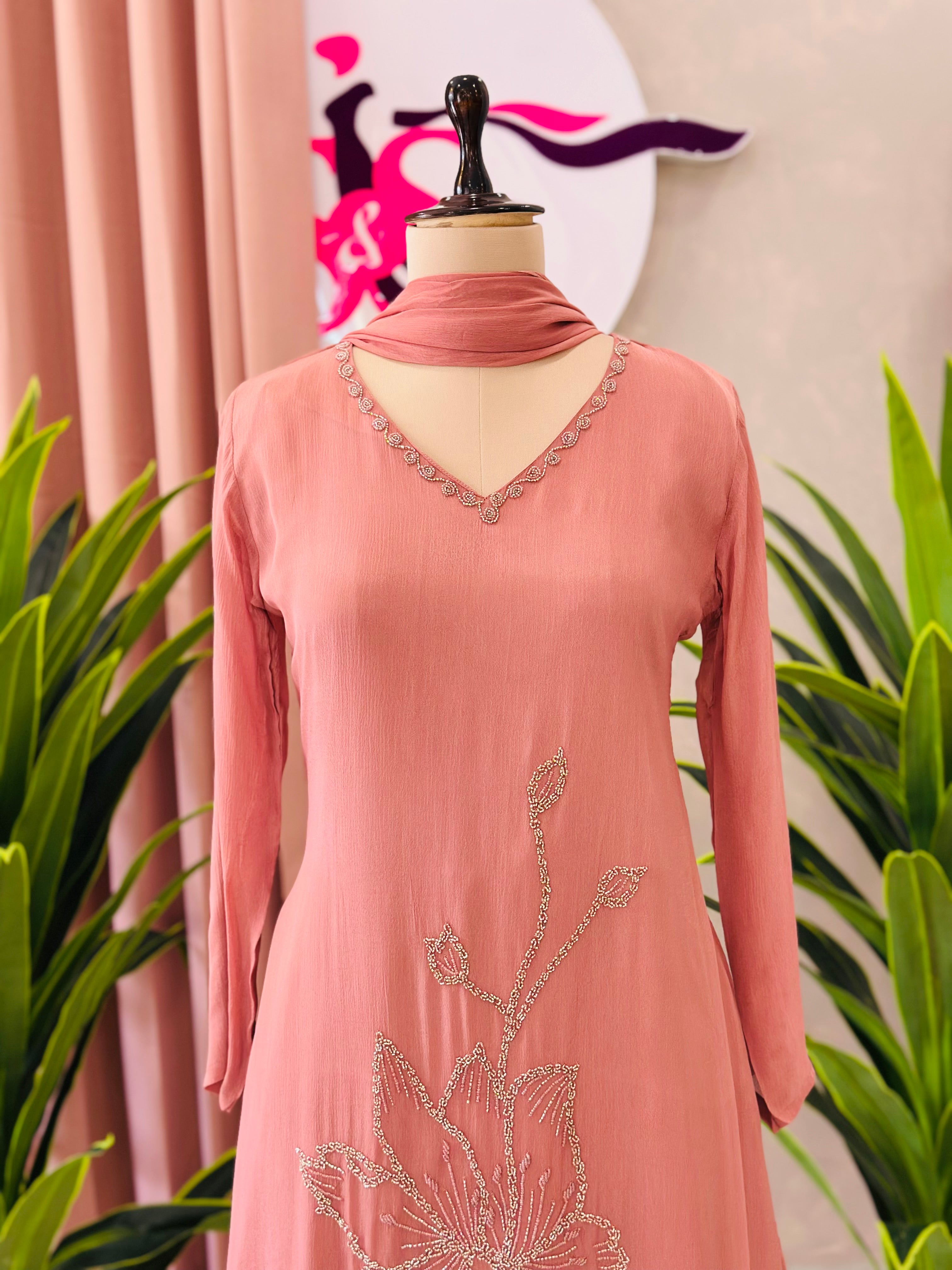 Aline Kurta Set With Handwork