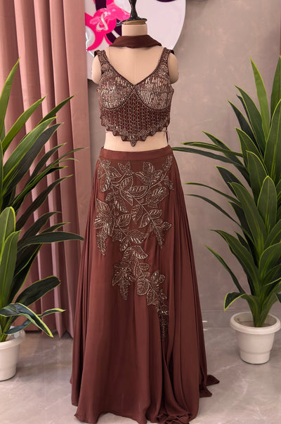 Designer Handwork Skirt with Blouse Set