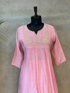 Beautiful Anarkali In Pure Mal Chanderi With Handwork