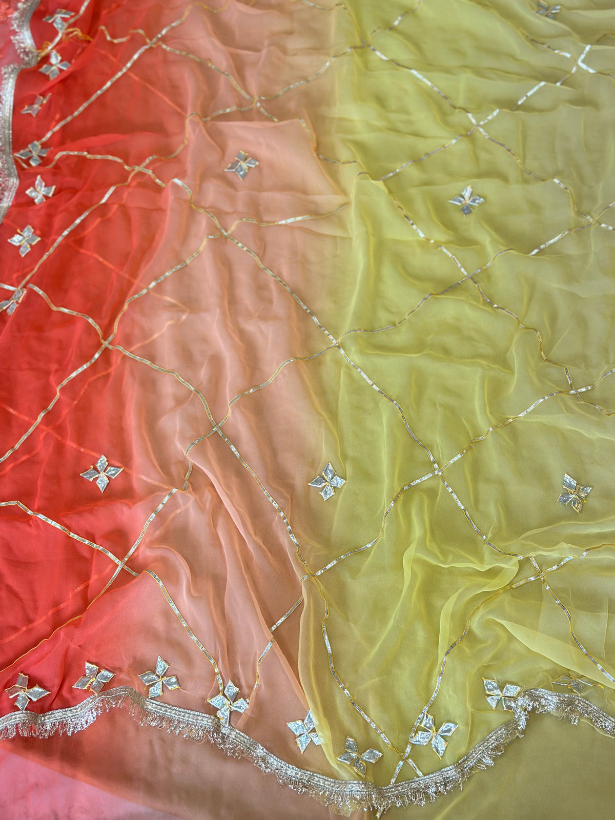 Kachha Gotapatti Handwork Saree