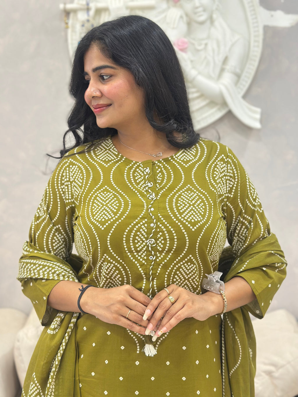 Traditional Bandhej Print Farshi Kurta Set